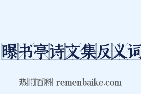 曝书亭诗文集反义词是什么意思的图片